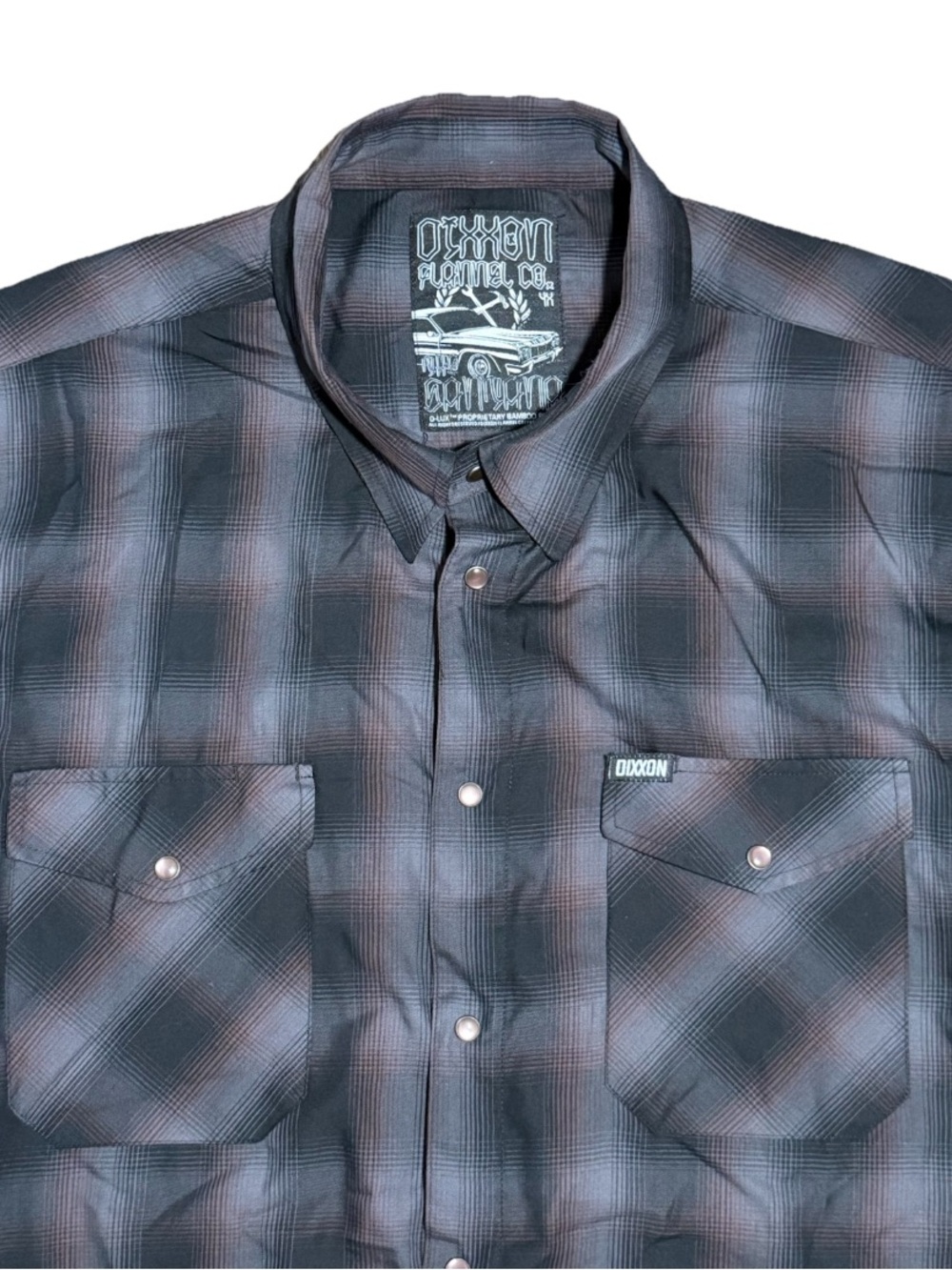 Dixxon Flannel Shirt Mens 4XL Santana Pearl Snap Bamboo Plaid Short Sleeve Shirt